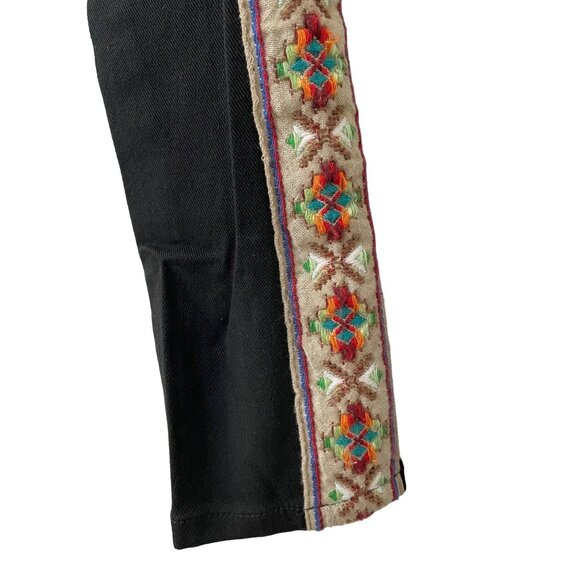 One Teaspoon Aztec Embroidered Skinny Jeans Size 26 Black High Waist Dixie - Picture 6 of 10